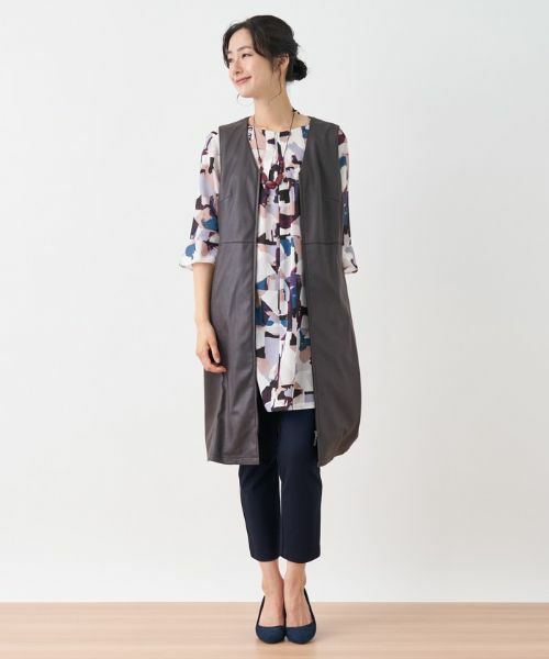 Leilian / レリアン シャツ・ブラウス | ジオメトリック柄チュニックブラウス | 詳細12