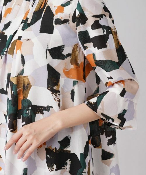 Leilian / レリアン シャツ・ブラウス | ジオメトリック柄チュニックブラウス | 詳細8