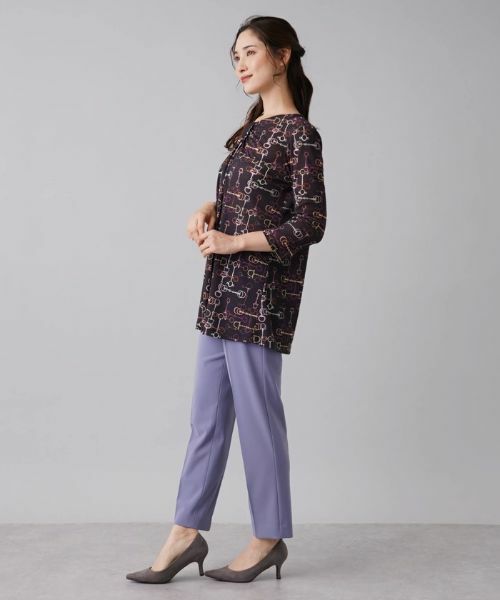 Leilian / レリアン カットソー | ビットプリント8分袖プルオーバー | 詳細2