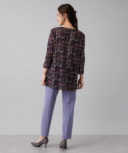 Leilian / レリアン カットソー | ビットプリント8分袖プルオーバー | 詳細3