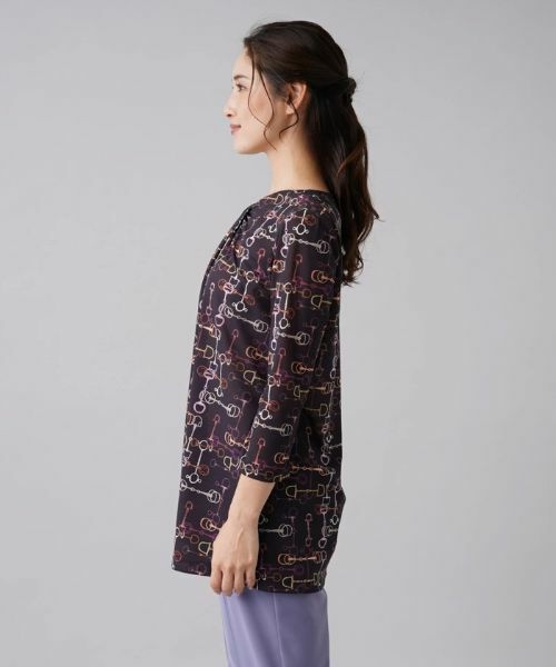 Leilian / レリアン カットソー | ビットプリント8分袖プルオーバー | 詳細5