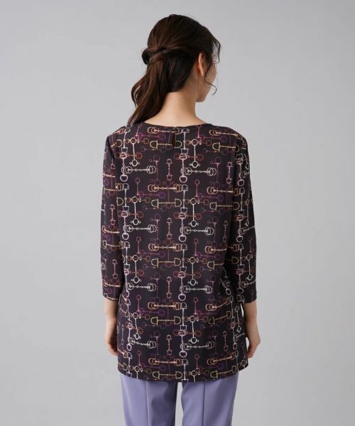 Leilian / レリアン カットソー | ビットプリント8分袖プルオーバー | 詳細6