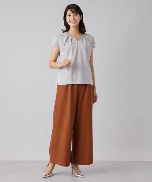 Leilian / レリアン カットソー | ビジューキーネックカットソー | 詳細11