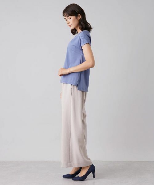 Leilian / レリアン カットソー | ビジューキーネックカットソー | 詳細15