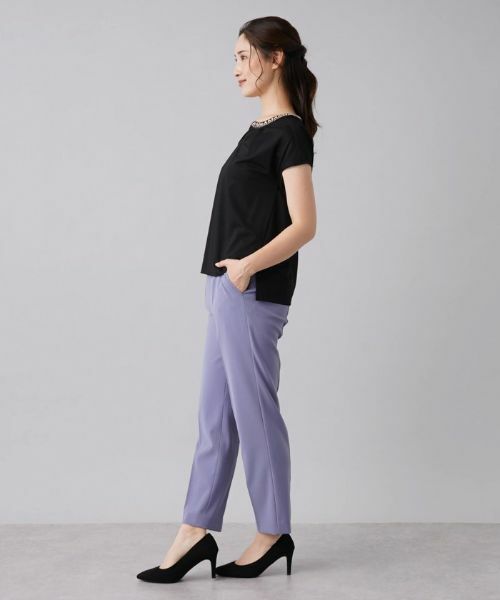 Leilian / レリアン カットソー | ビジューキーネックカットソー | 詳細2