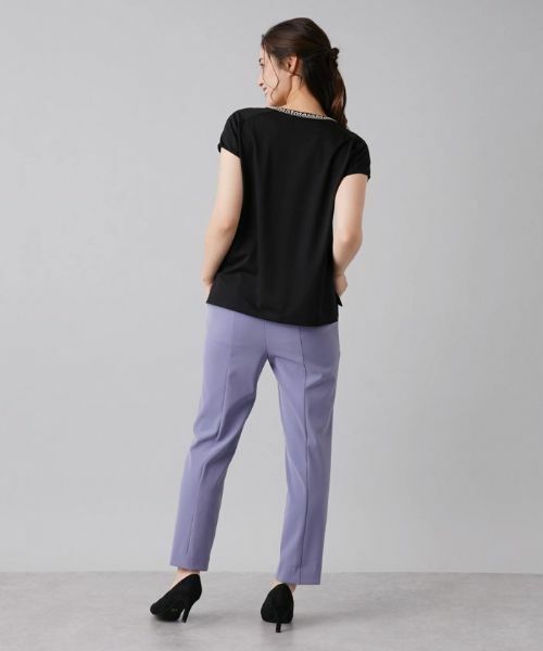 Leilian / レリアン カットソー | ビジューキーネックカットソー | 詳細3