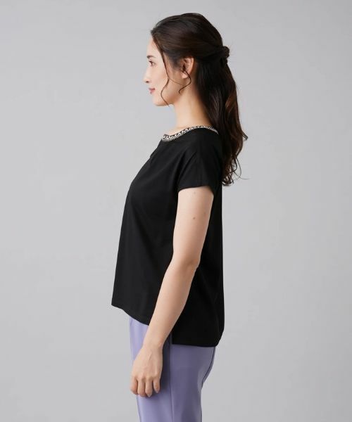 Leilian / レリアン カットソー | ビジューキーネックカットソー | 詳細5