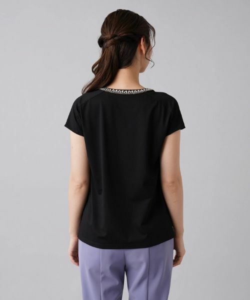 Leilian / レリアン カットソー | ビジューキーネックカットソー | 詳細6