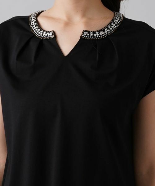 Leilian / レリアン カットソー | ビジューキーネックカットソー | 詳細7