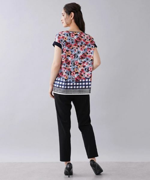 Leilian / レリアン カットソー | フラワー柄ボートネックカットソー | 詳細3