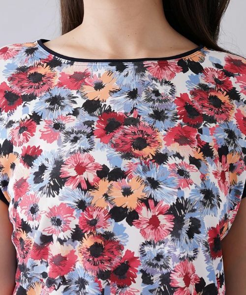 Leilian / レリアン カットソー | フラワー柄ボートネックカットソー | 詳細7