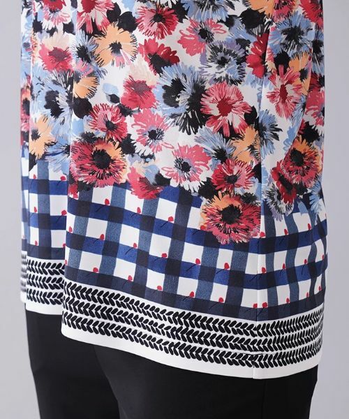 Leilian / レリアン カットソー | フラワー柄ボートネックカットソー | 詳細9