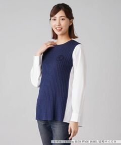Leilian / レリアン ニット・セーター | ケーブルニット切替プルオーバー
