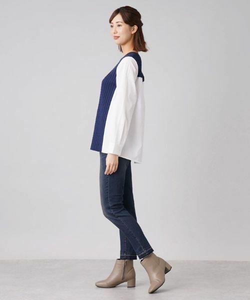 Leilian / レリアン ニット・セーター | ケーブルニット切替プルオーバー | 詳細2