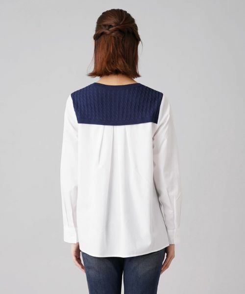 Leilian / レリアン ニット・セーター | ケーブルニット切替プルオーバー | 詳細6