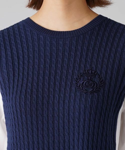 Leilian / レリアン ニット・セーター | ケーブルニット切替プルオーバー | 詳細7