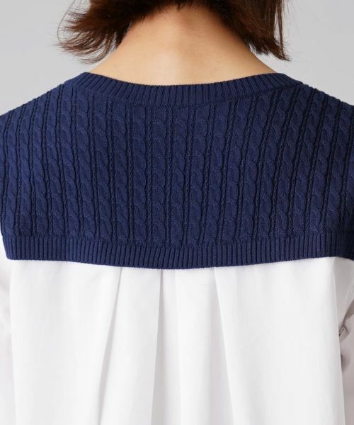 Leilian / レリアン ニット・セーター | ケーブルニット切替プルオーバー | 詳細8