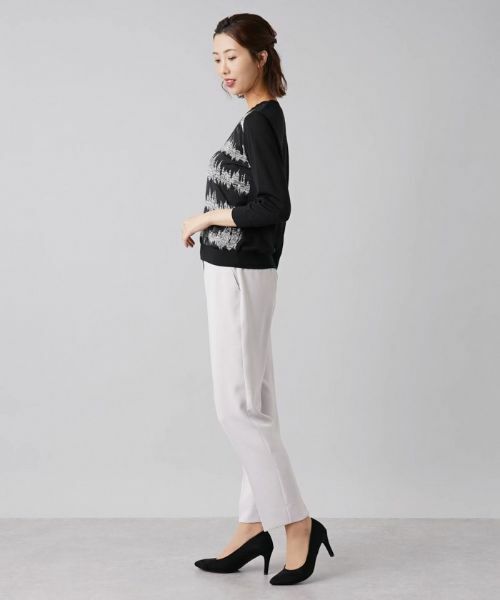 Leilian / レリアン ニット・セーター | フロント切替9分袖ニットプルオーバー | 詳細2