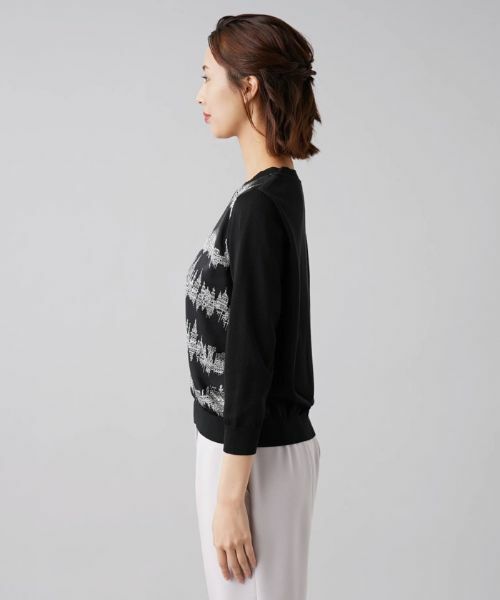 Leilian / レリアン ニット・セーター | フロント切替9分袖ニットプルオーバー | 詳細5