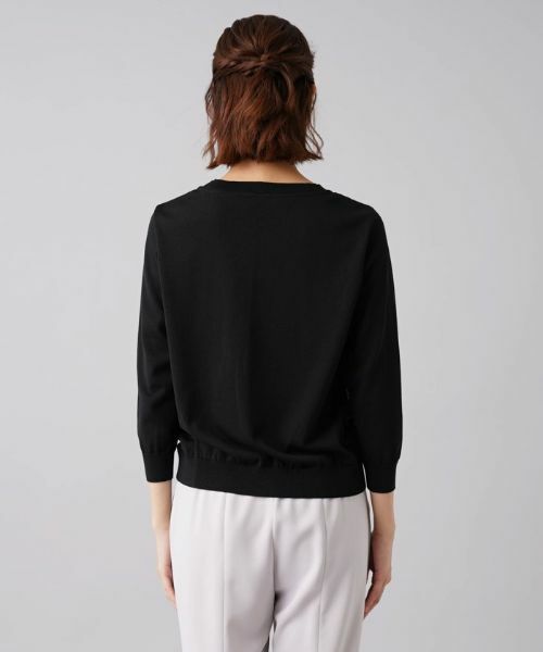 Leilian / レリアン ニット・セーター | フロント切替9分袖ニットプルオーバー | 詳細6