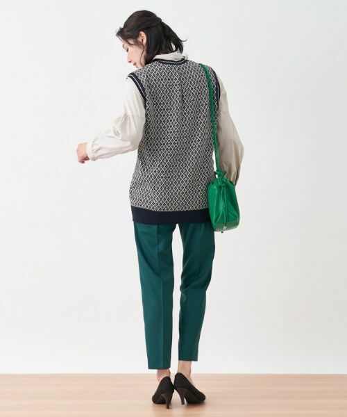 Leilian / レリアン テーラードジャケット | 幾何調ジャカードニットベスト | 詳細5