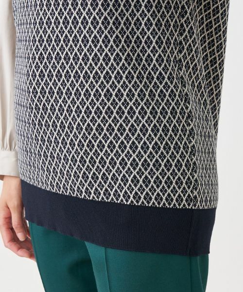 Leilian / レリアン テーラードジャケット | 幾何調ジャカードニットベスト | 詳細9