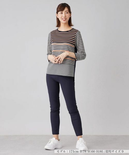 Leilian / レリアン ニット・セーター | マルチボーダー7分袖ニット | 詳細1