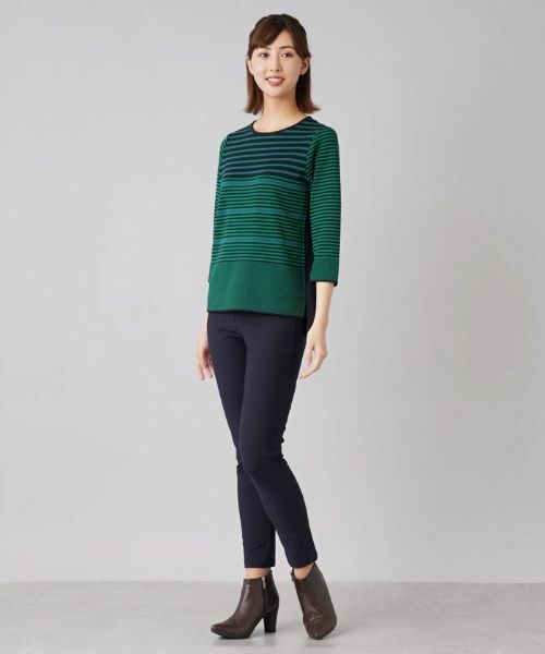 Leilian / レリアン ニット・セーター | マルチボーダー7分袖ニット | 詳細12