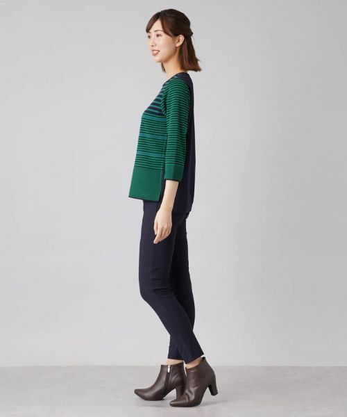 Leilian / レリアン ニット・セーター | マルチボーダー7分袖ニット | 詳細13