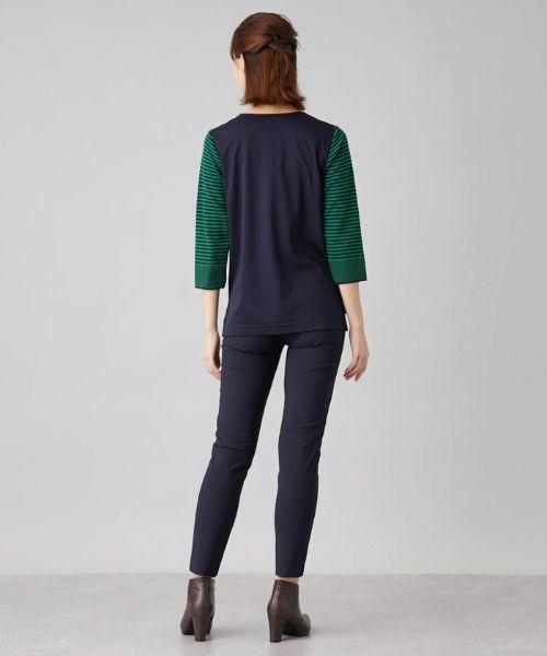 Leilian / レリアン ニット・セーター | マルチボーダー7分袖ニット | 詳細14