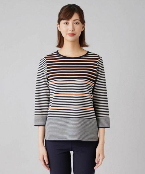 Leilian / レリアン ニット・セーター | マルチボーダー7分袖ニット | 詳細4