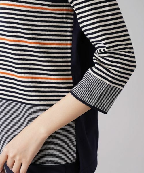 Leilian / レリアン ニット・セーター | マルチボーダー7分袖ニット | 詳細9