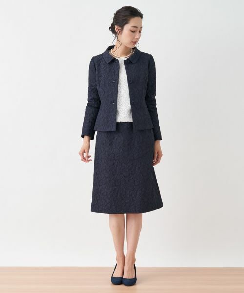Leilian / レリアン セットアップ | 一枚着スーツ【セレモニー】(ネイビー)