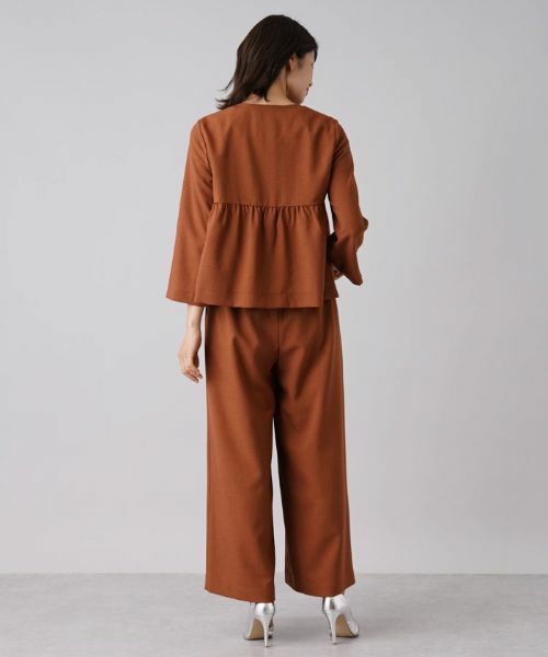 Leilian / レリアン テーラードジャケット | 【セットアップ対応商品】洗えるペプラム切替ノーカラージャケット | 詳細13