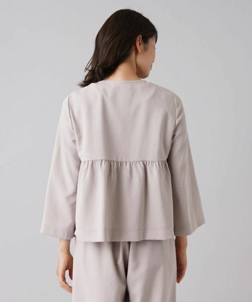 Leilian / レリアン テーラードジャケット | 【セットアップ対応商品】洗えるペプラム切替ノーカラージャケット | 詳細6