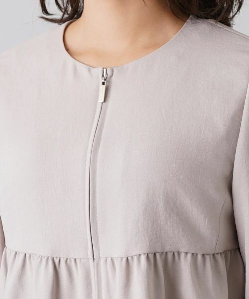 Leilian / レリアン テーラードジャケット | 【セットアップ対応商品】洗えるペプラム切替ノーカラージャケット | 詳細7