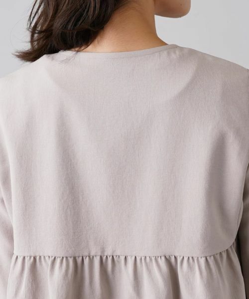 Leilian / レリアン テーラードジャケット | 【セットアップ対応商品】洗えるペプラム切替ノーカラージャケット | 詳細8