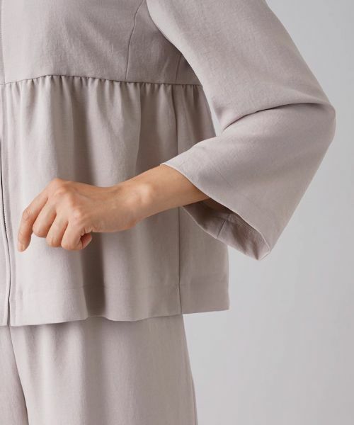 Leilian / レリアン テーラードジャケット | 【セットアップ対応商品】洗えるペプラム切替ノーカラージャケット | 詳細9
