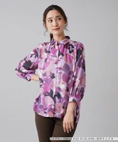 Leilian / レリアン シャツ・ブラウス | 幾何学柄プリント7分袖ブラウス