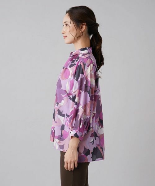 Leilian / レリアン シャツ・ブラウス | 幾何学柄プリント7分袖ブラウス | 詳細5