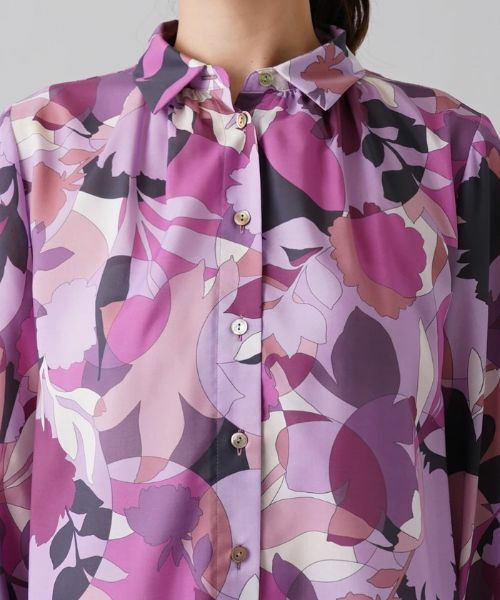 Leilian / レリアン シャツ・ブラウス | 幾何学柄プリント7分袖ブラウス | 詳細7