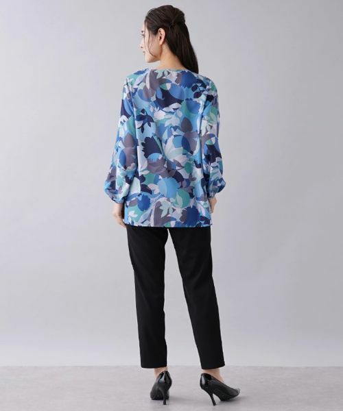 Leilian / レリアン シャツ・ブラウス | 幾何学柄Vネックオーバーブラウス | 詳細3