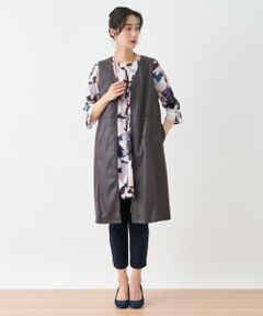 Leilian / レリアン テーラードジャケット | フロントジップ切替ロングジレ