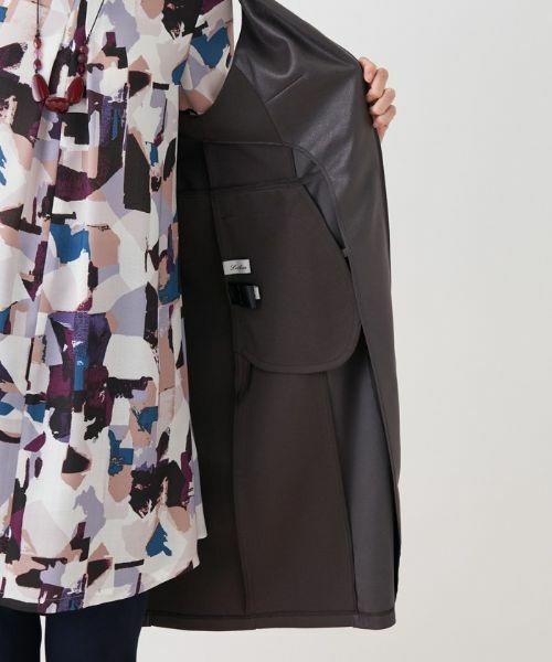 Leilian / レリアン テーラードジャケット | フロントジップ切替ロングジレ | 詳細12