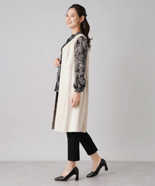 Leilian / レリアン テーラードジャケット | フロントジップ切替ロングジレ | 詳細2