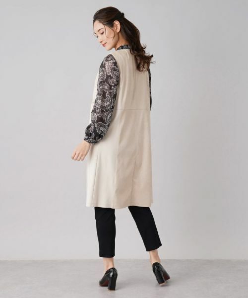 Leilian / レリアン テーラードジャケット | フロントジップ切替ロングジレ | 詳細3