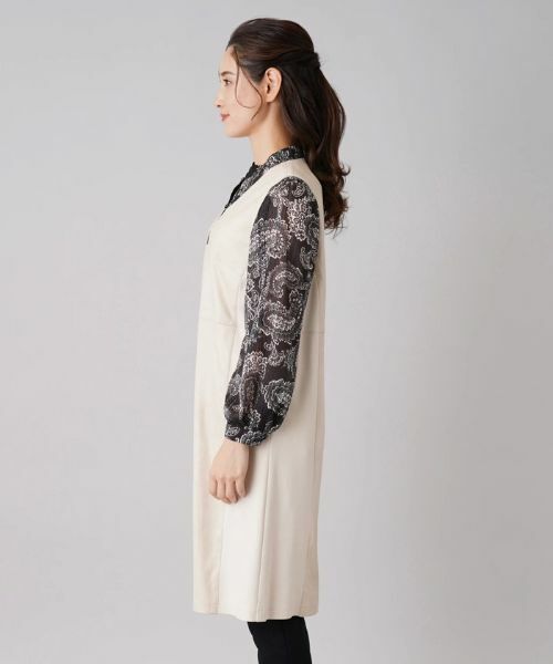 Leilian / レリアン テーラードジャケット | フロントジップ切替ロングジレ | 詳細5