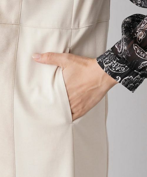 Leilian / レリアン テーラードジャケット | フロントジップ切替ロングジレ | 詳細9
