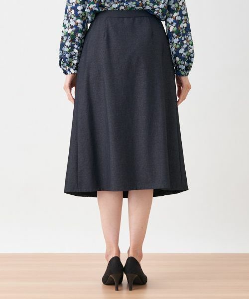 Leilian / レリアン ミニ・ひざ丈スカート | 異素材切替Aラインスカート | 詳細5