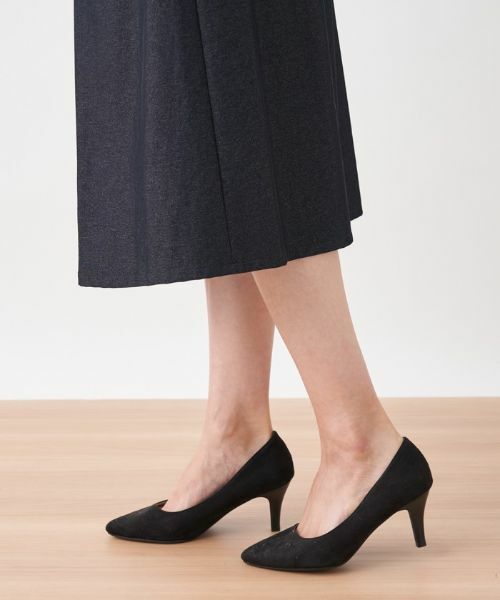 Leilian / レリアン ミニ・ひざ丈スカート | 異素材切替Aラインスカート | 詳細7